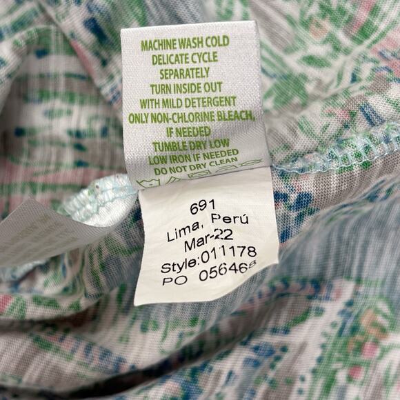 Lilly Pulitzer Etta Women’s Large Short Sleep V Neck T Shirt Palm Beach Pattern - Picture 15 of 15